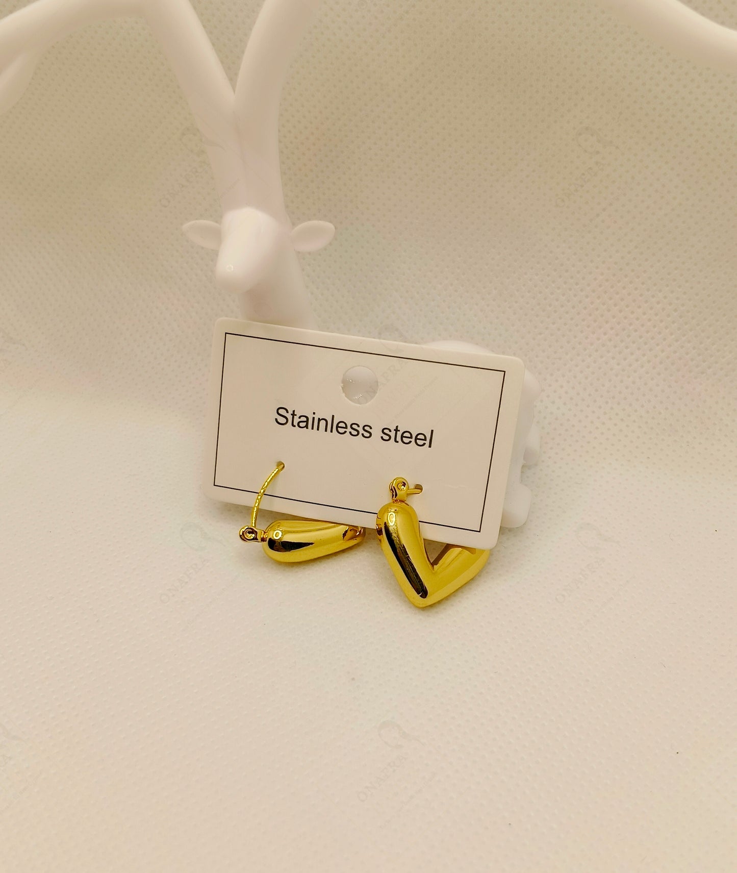 18K Gold Plated Stainless Steel  Heart Earrings – Elegant & Trendy.