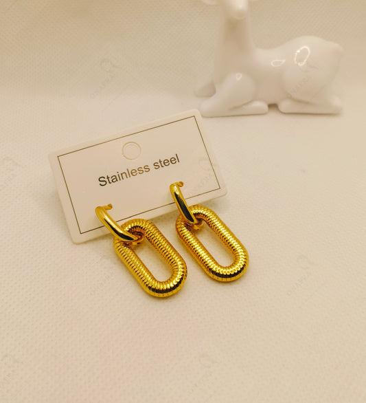 18K Gold Plated Stainless Steel Decent Earrings - Trendy & Versatile