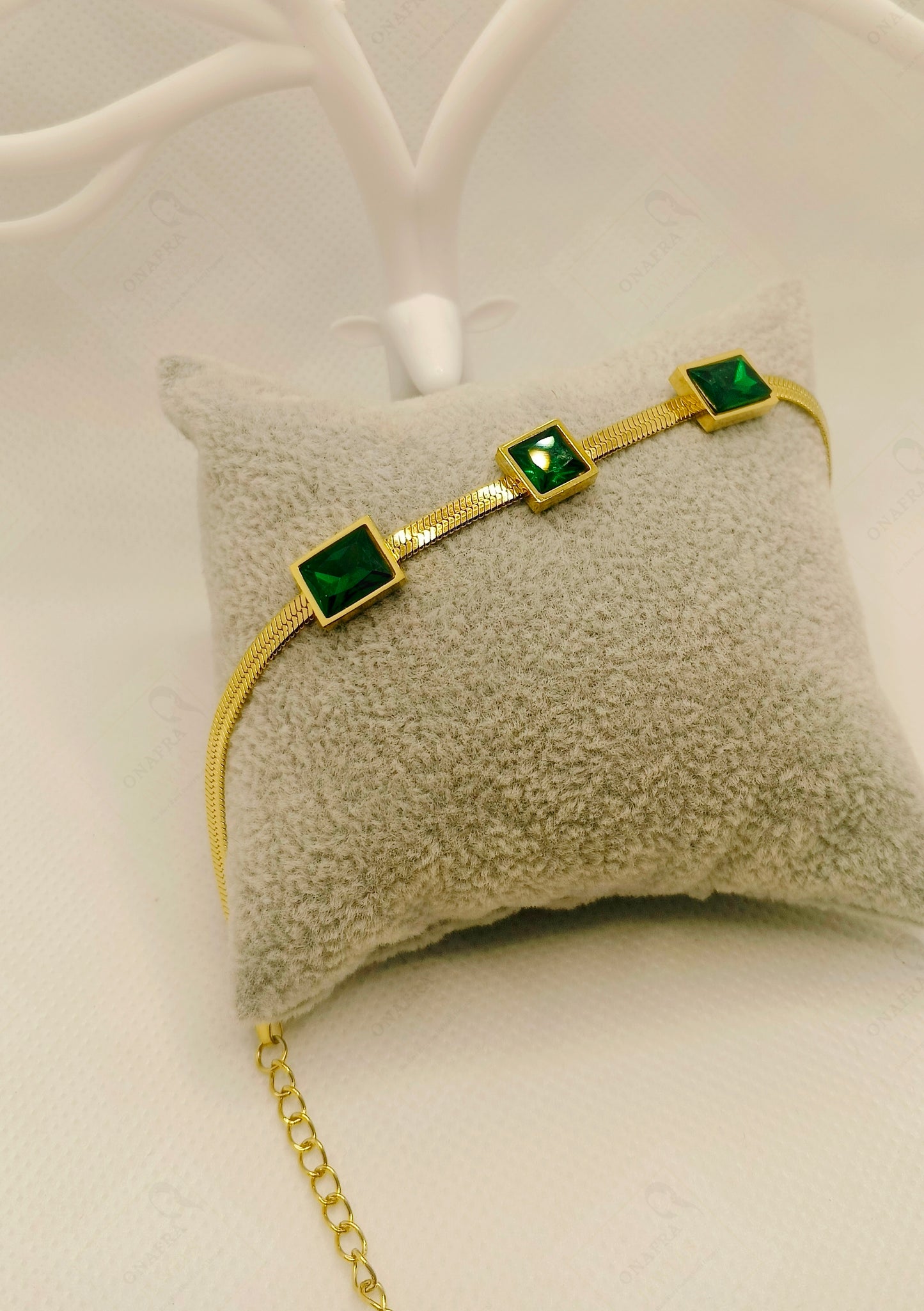 Trendy Green Zircon Bracelet