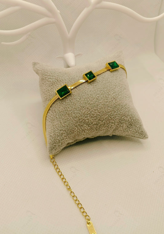 Trendy Green Zircon Bracelet