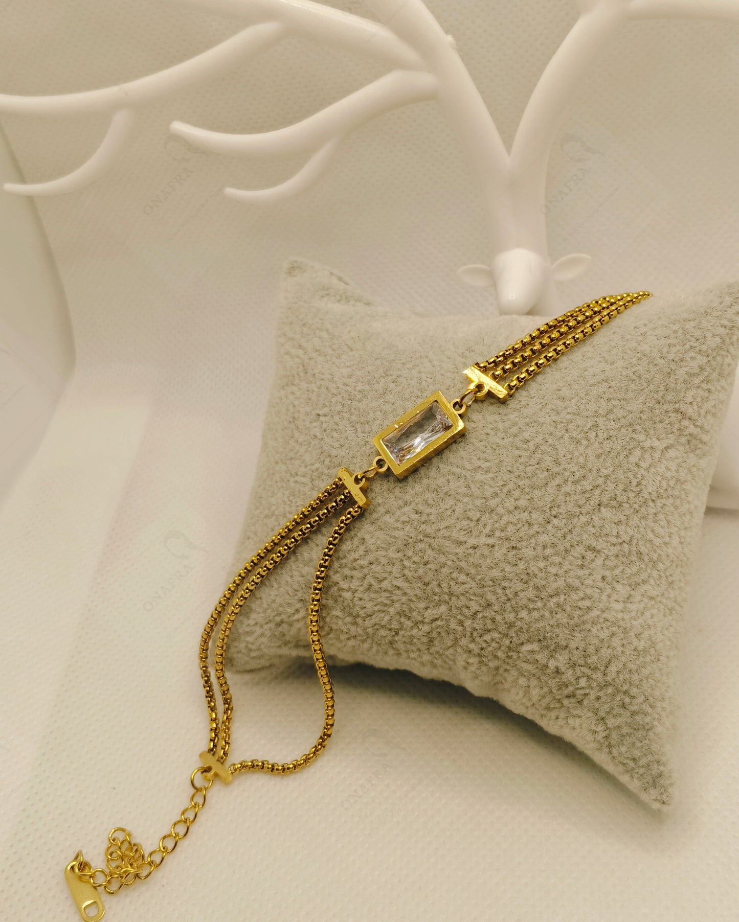 White Stone Chain Bracelet