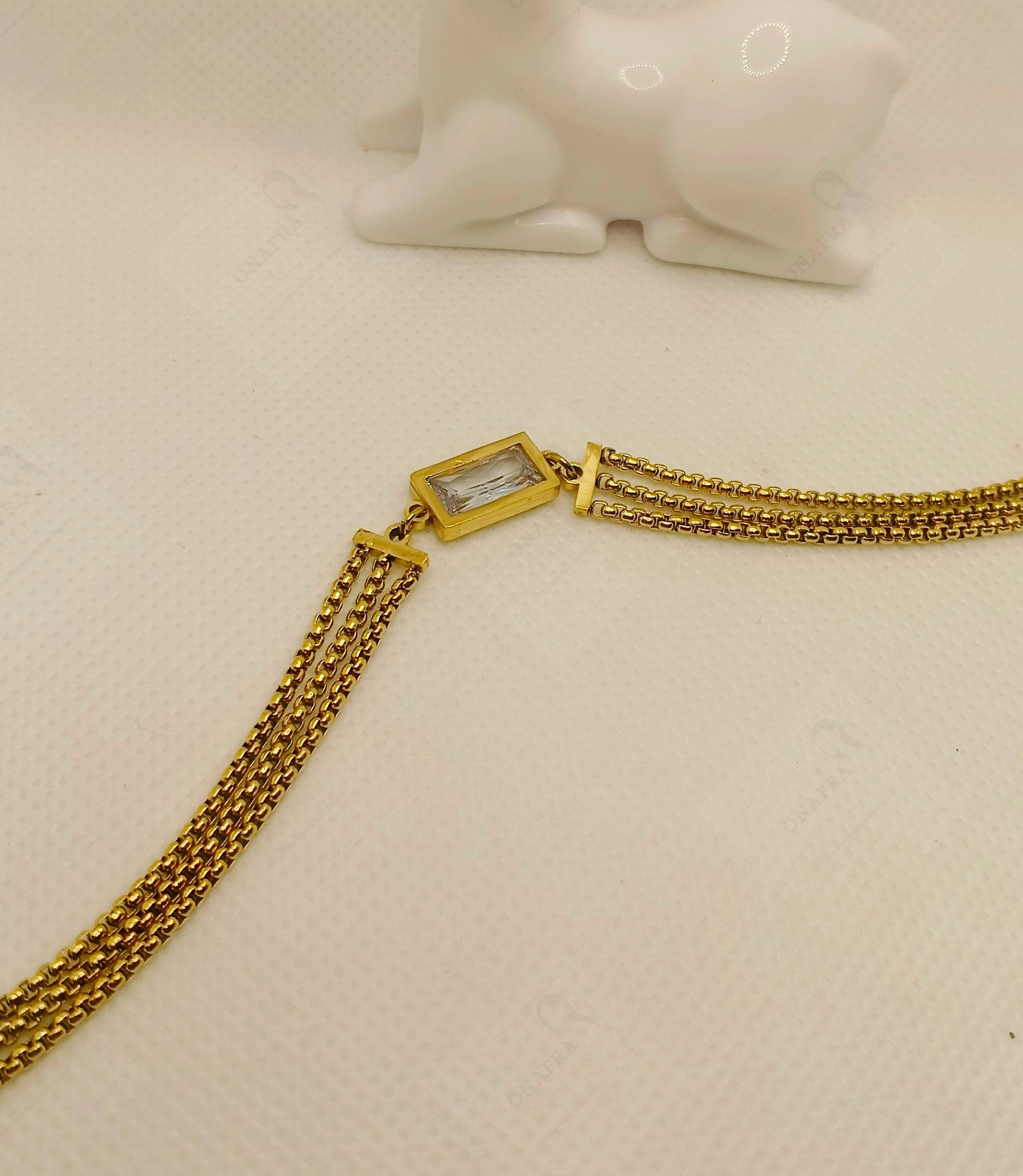 White Stone Chain Bracelet