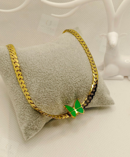 Green Butterfly Necklace
