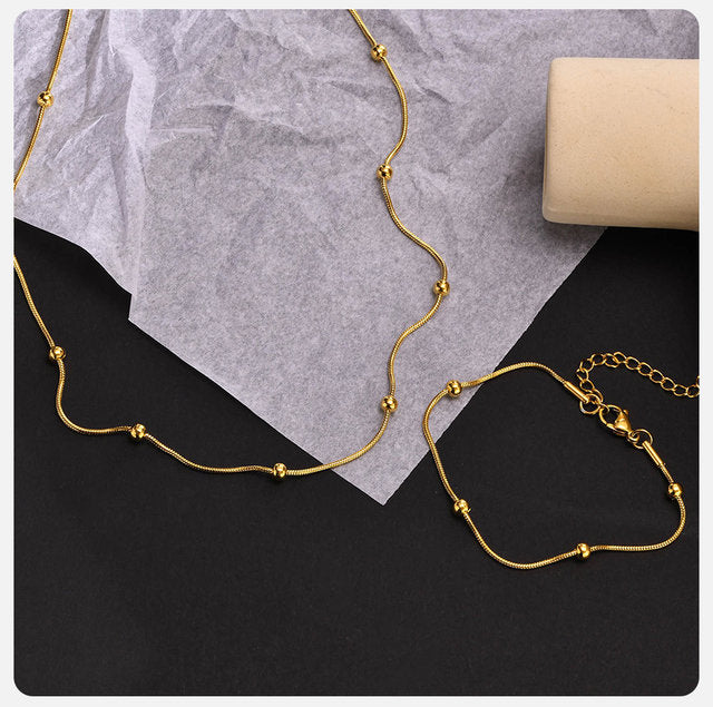 Trendy Bracelet And Necklace Combo