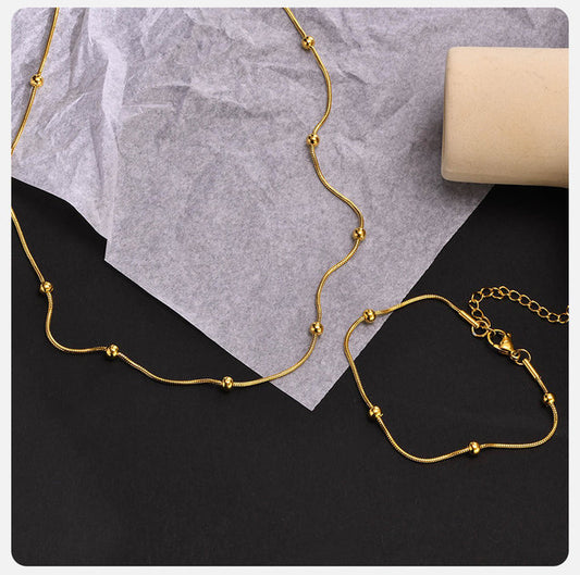 Trendy Bracelet And Necklace Combo