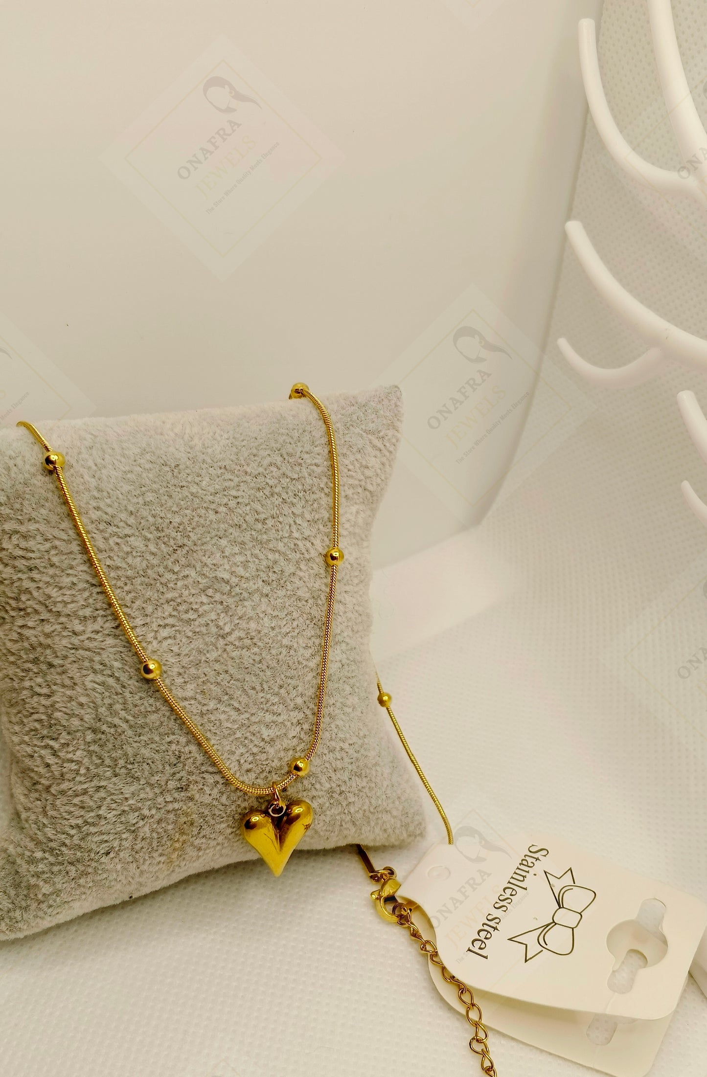 18K Gold Plated Stainless Steel Heart Necklace
