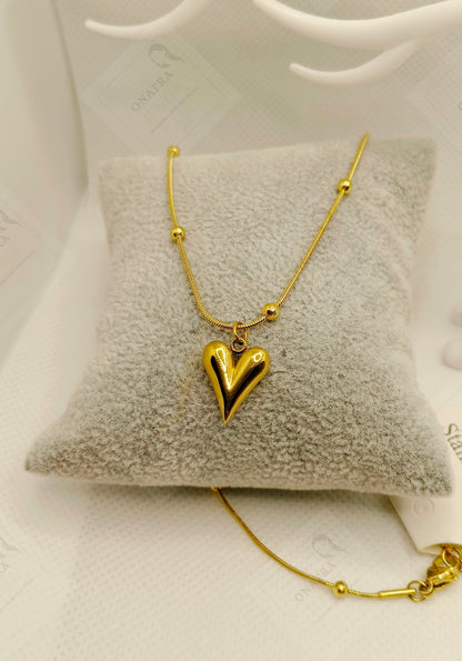 18K Gold Plated Stainless Steel Heart Necklace