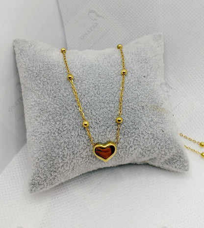 18K Gold Plated Stainless Steel Golden Heart Necklace