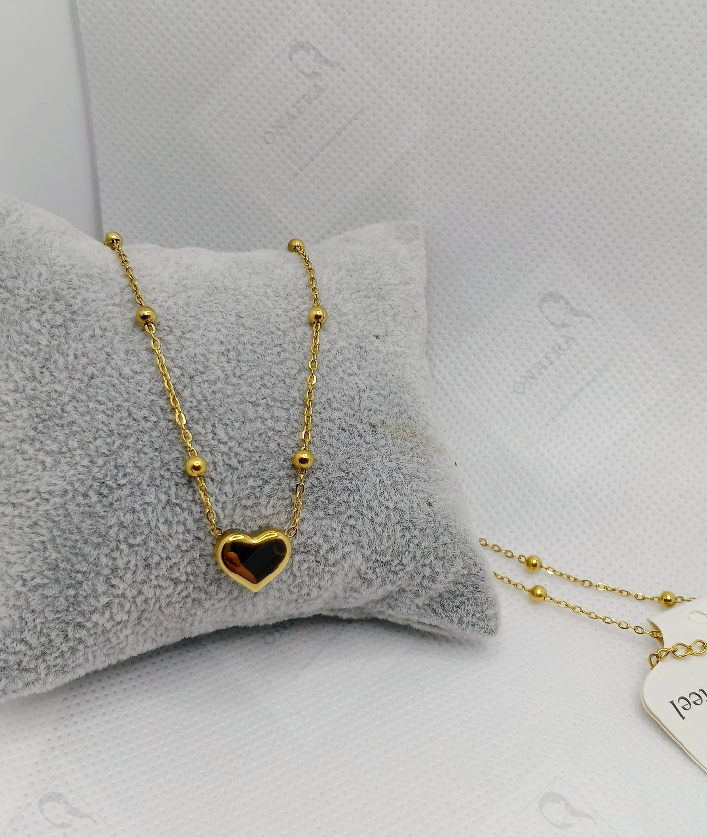 18K Gold Plated Stainless Steel Golden Heart Necklace