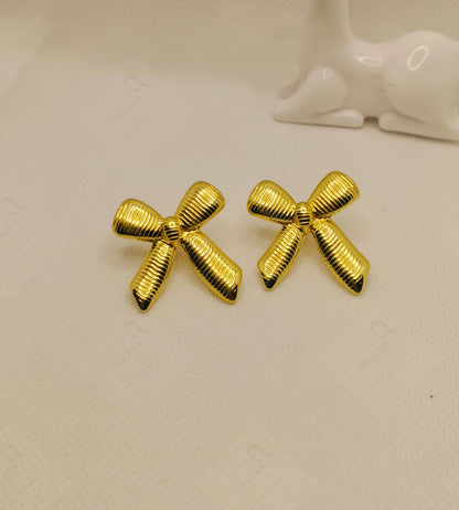 Stainless Steel Bow Earrings