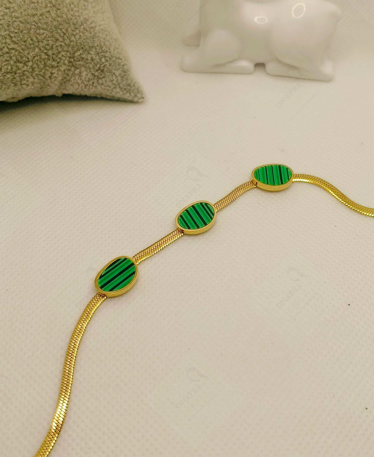 Green and Gold Color Chain Bracelet