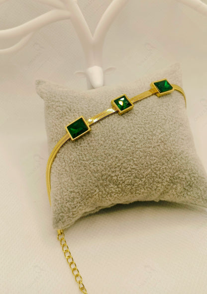 Trendy Green Zircon Bracelet