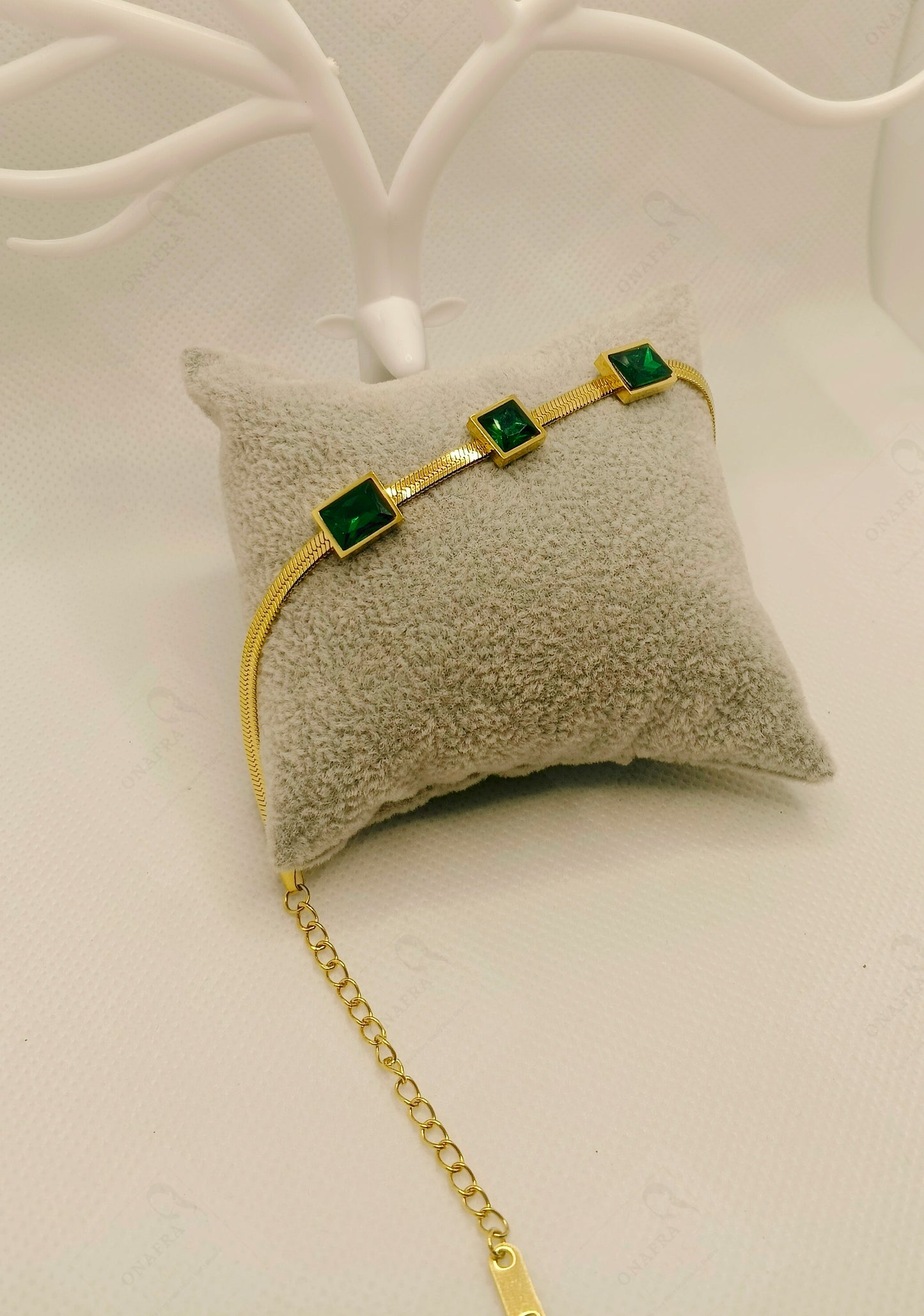 Trendy Green Zircon Bracelet