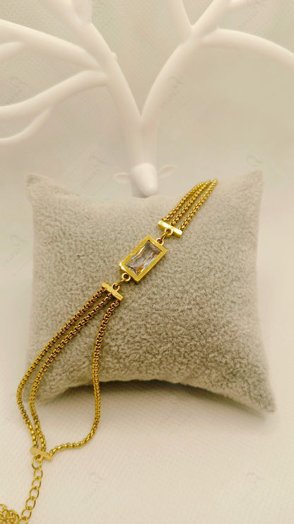 White Stone Chain Bracelet