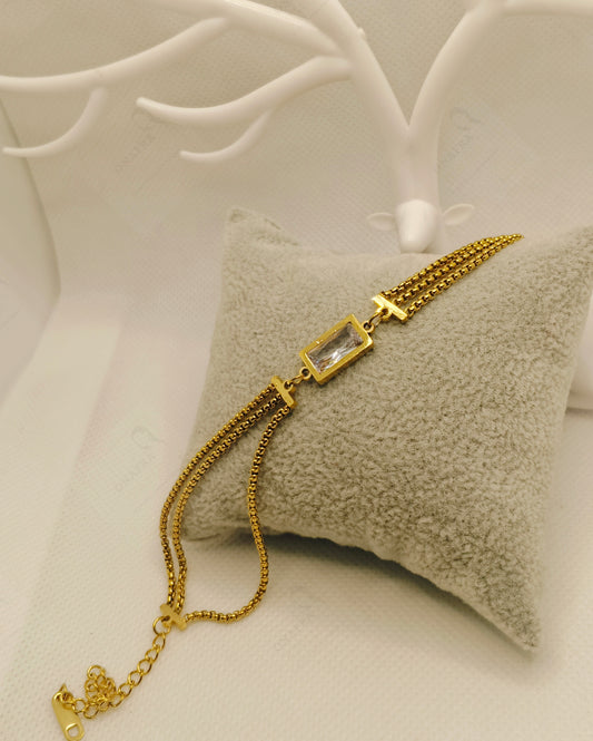 White Stone Chain Bracelet