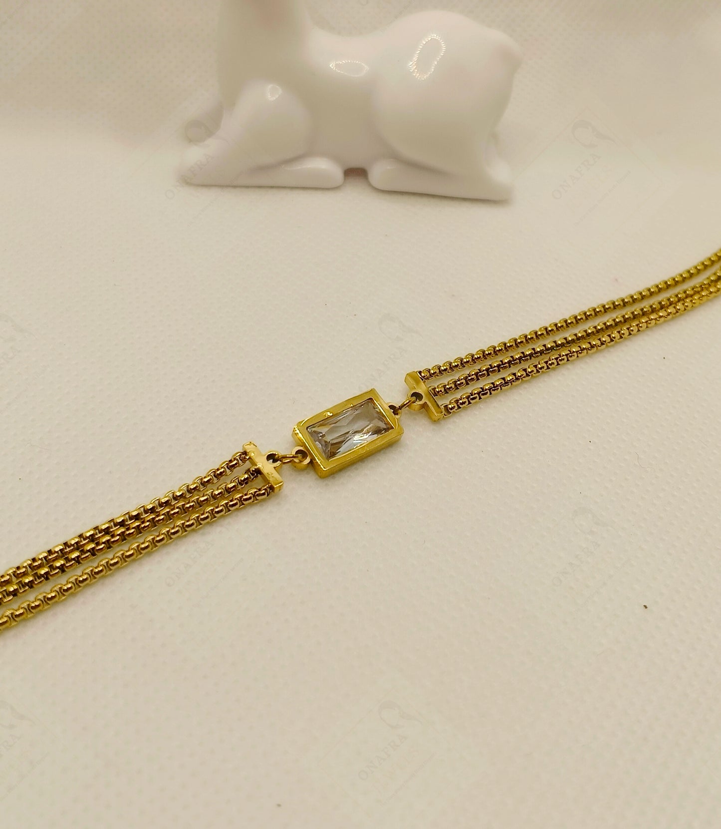 White Stone Chain Bracelet