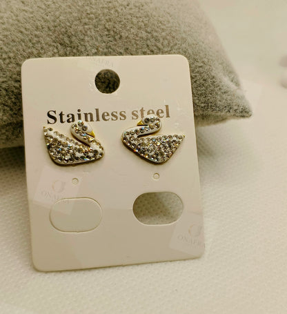 White Zircon Ear Studs