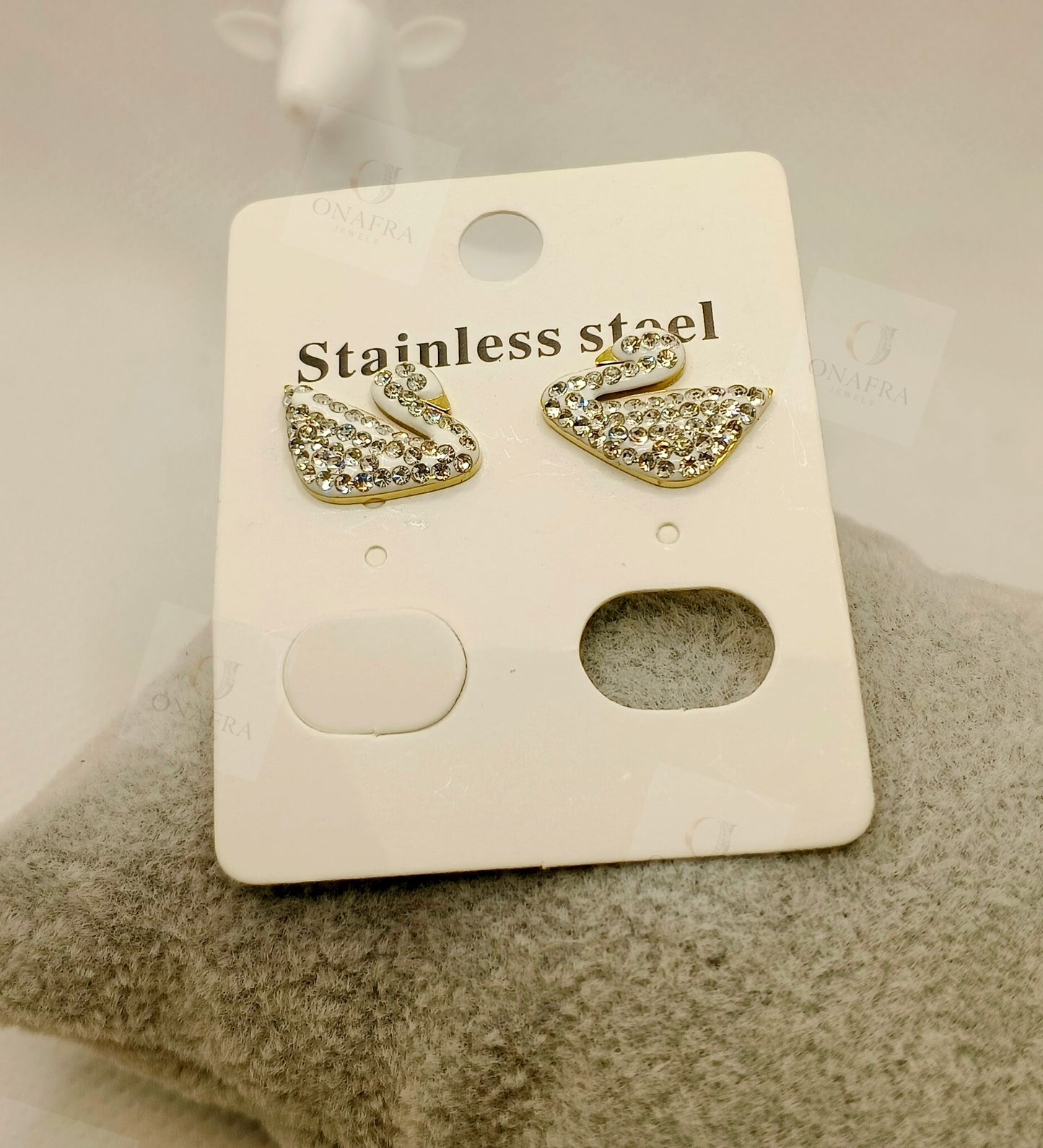 White Zircon Ear Studs