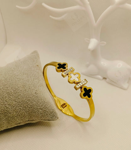 Trendy Two Tone Handcuff Bracelet