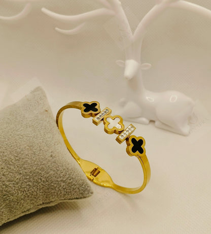 Trendy Two Tone Handcuff Bracelet